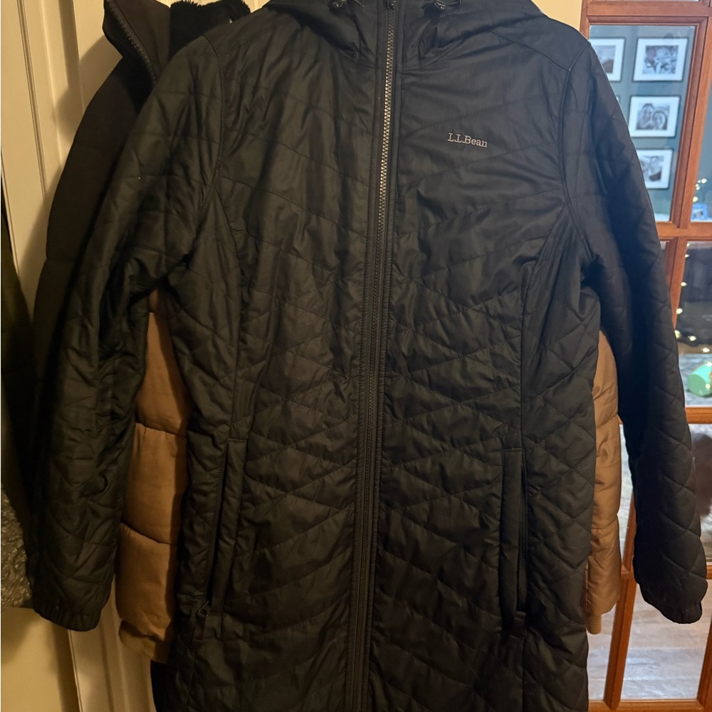 L.L. Bean Black Quilted Outerwear